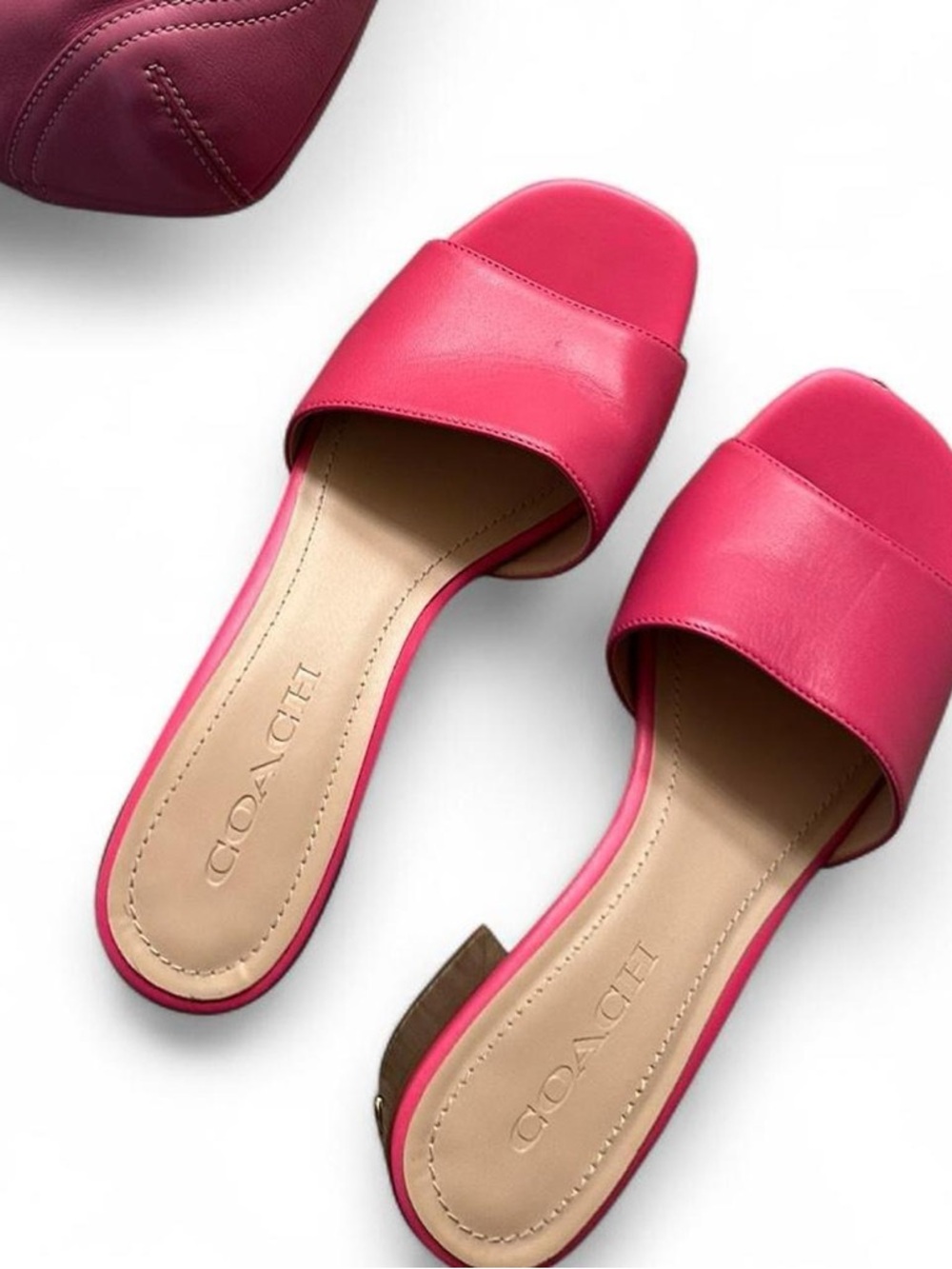 Coach Pink Leather Mules